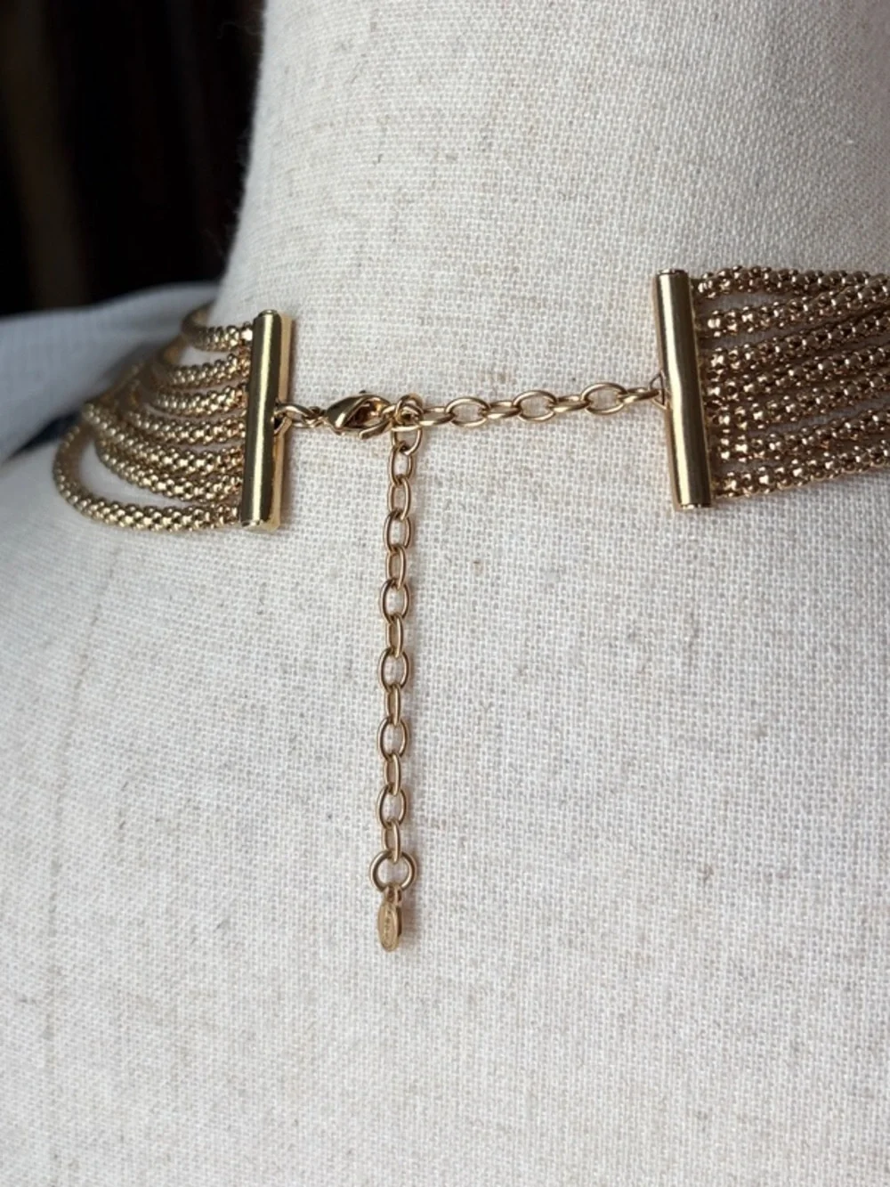 Vintage Monet Multi-Strand Liquid-Gold Tone Chain Necklace